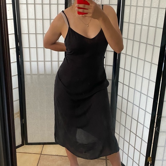 Free People Long Solid Black Dress